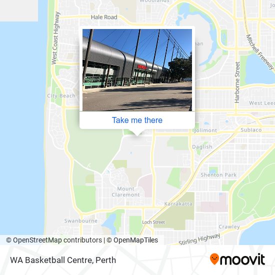 WA Basketball Centre map