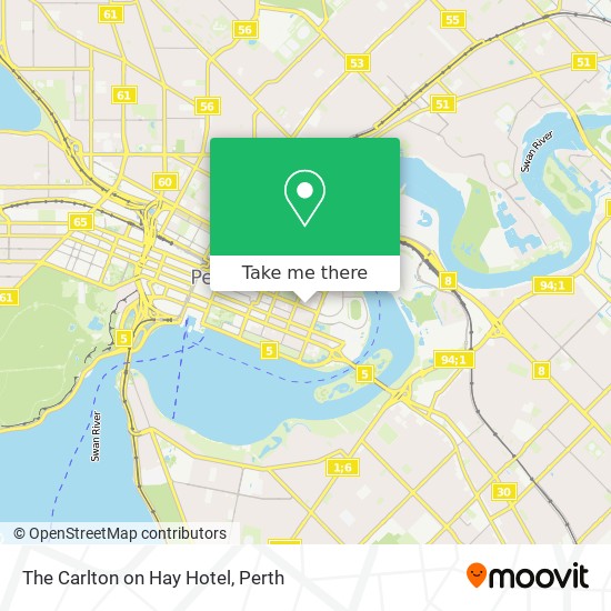 Mapa The Carlton on Hay Hotel