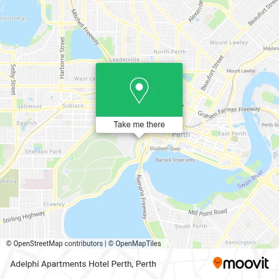Mapa Adelphi Apartments Hotel Perth