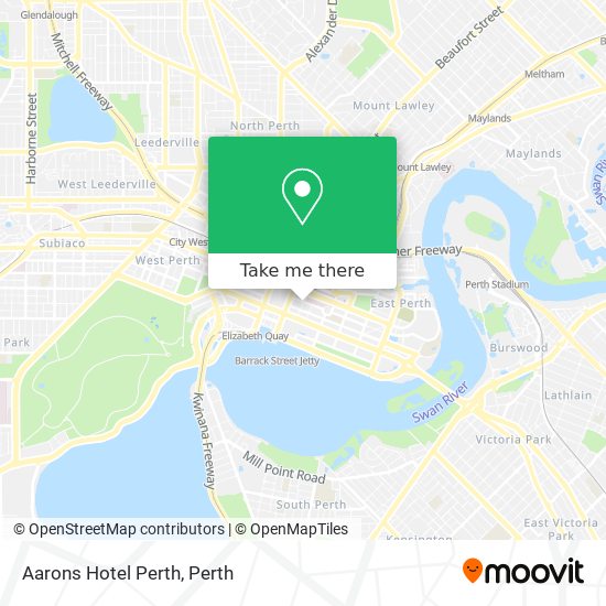 Aarons Hotel Perth map