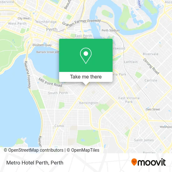 Mapa Metro Hotel Perth