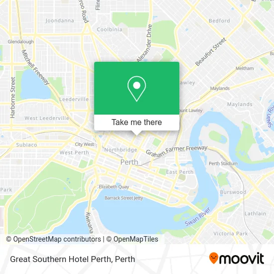 Mapa Great Southern Hotel Perth