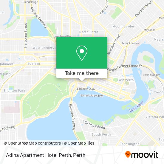 Adina Apartment Hotel Perth map