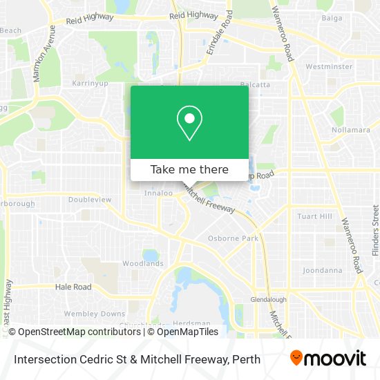 Intersection Cedric St & Mitchell Freeway map