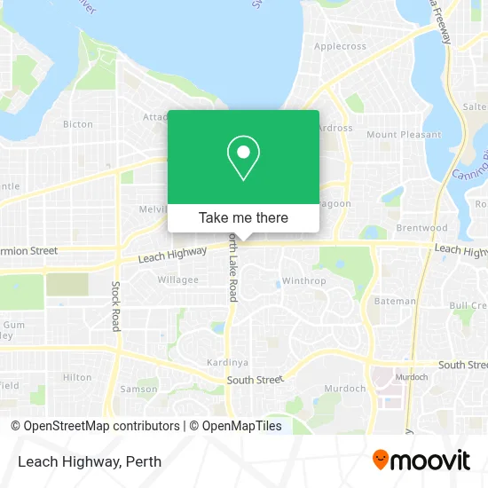 Mapa Leach Highway