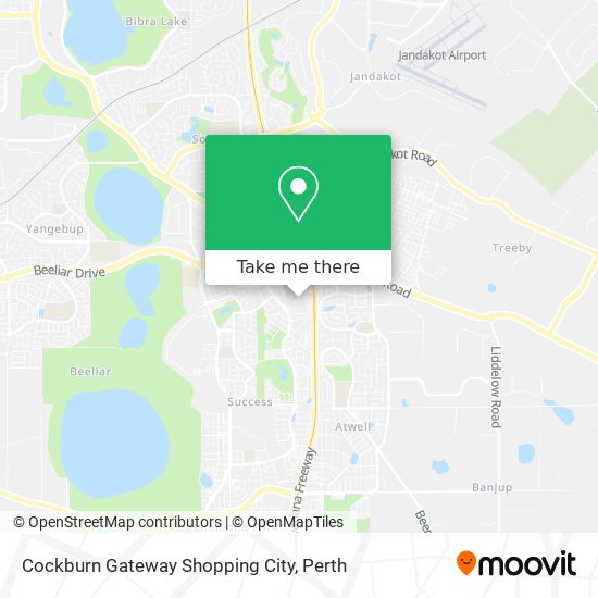 How to get to Cockburn Gateway Shopping City in Success by bus or train?