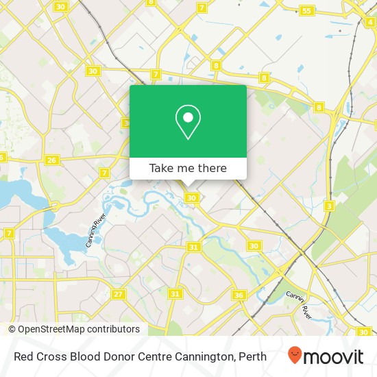 Red Cross Blood Donor Centre Cannington map
