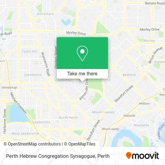 Mapa Perth Hebrew Congregation Synagogue