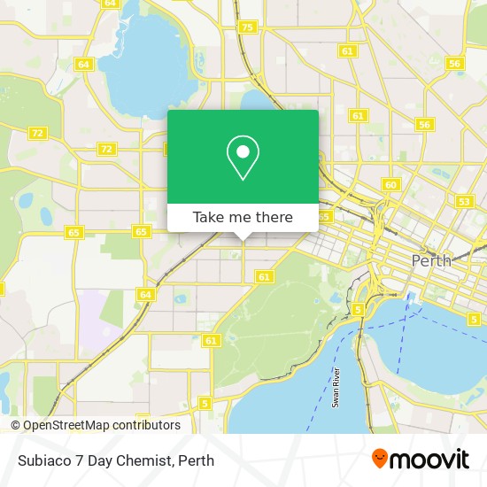 Mapa Subiaco 7 Day Chemist