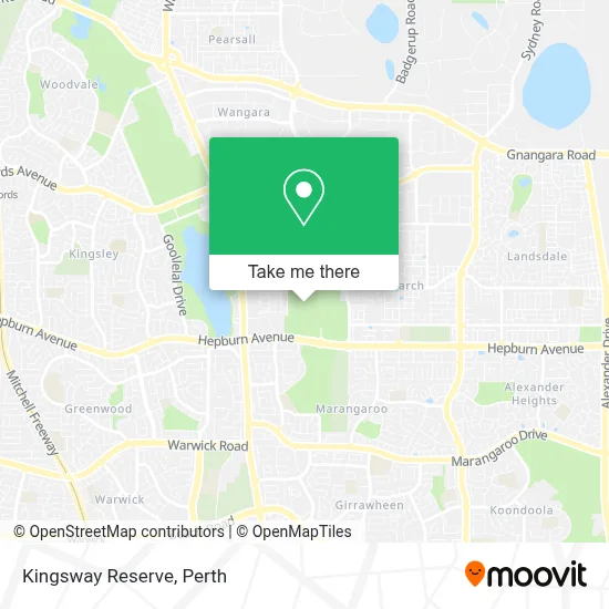 Mapa Kingsway Reserve