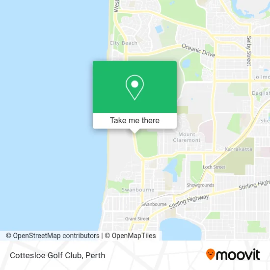 Mapa Cottesloe Golf Club