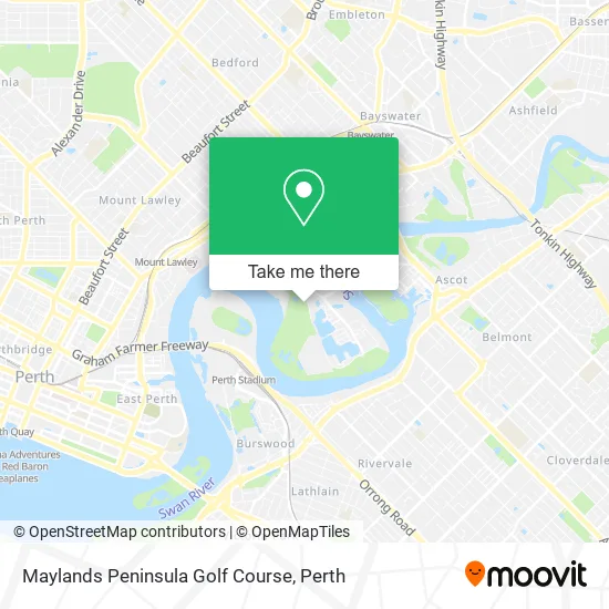Maylands Peninsula Golf Course map