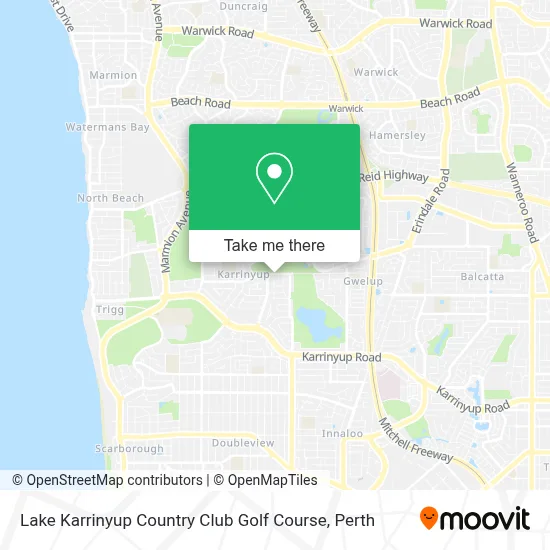 Mapa Lake Karrinyup Country Club Golf Course