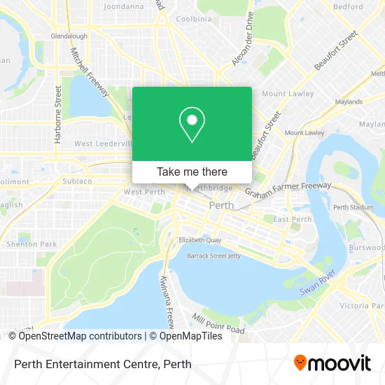 Mapa Perth Entertainment Centre