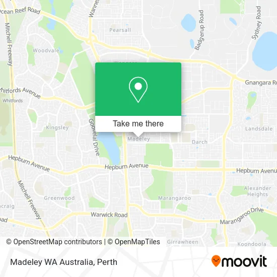 Madeley WA Australia map