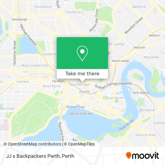 Mapa JJ s Backpackers Perth