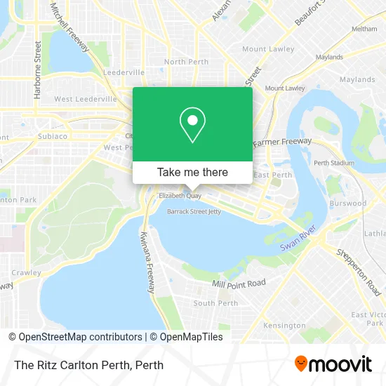 Mapa The Ritz Carlton Perth