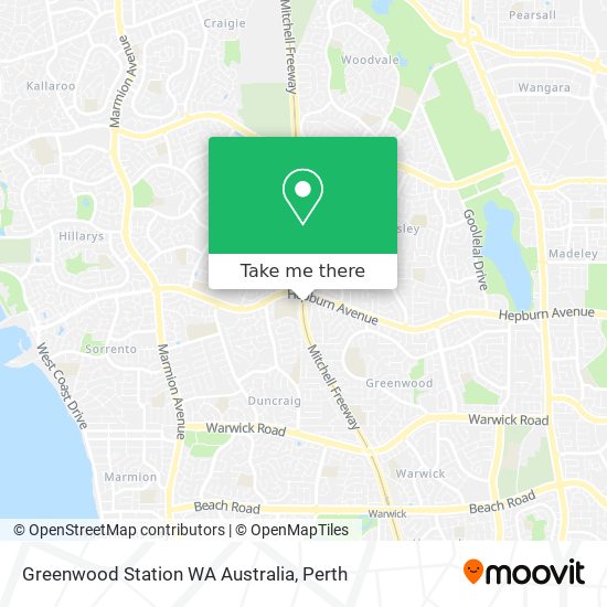 Greenwood Station WA Australia map