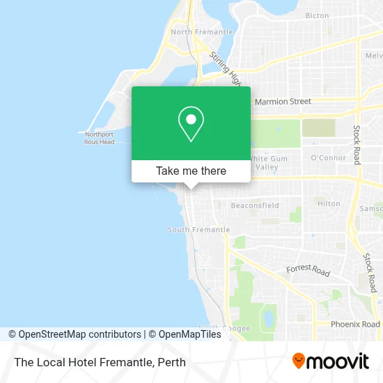 Mapa The Local Hotel Fremantle