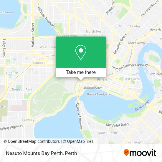 Mapa Nesuto Mounts Bay Perth