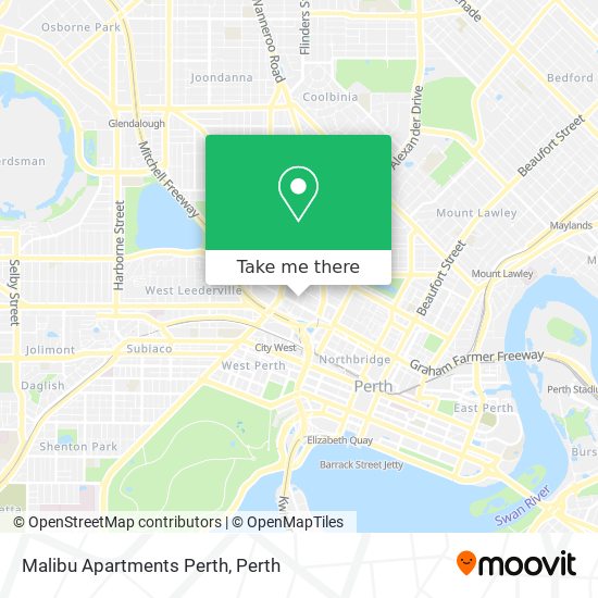 Mapa Malibu Apartments Perth