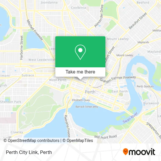 Mapa Perth City Link
