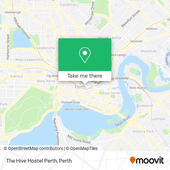 The Hive Hostel Perth map