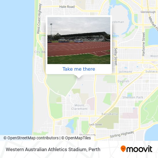 Western Australian Athletics Stadium map