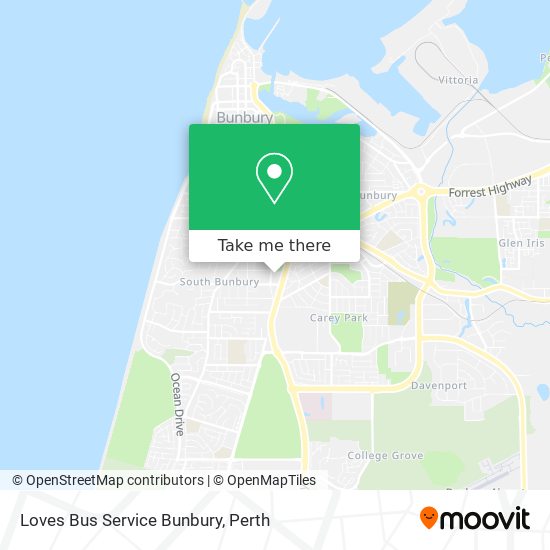 Loves Bus Service Bunbury map
