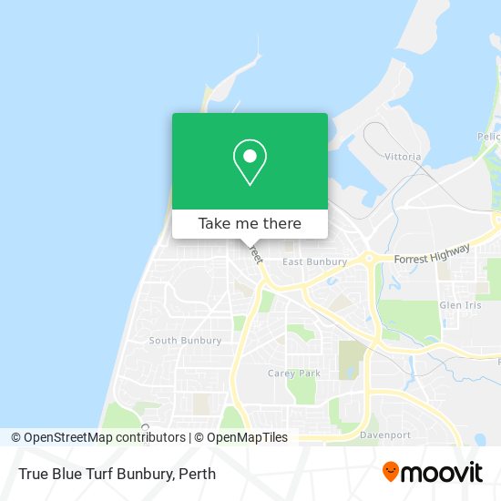 True Blue Turf Bunbury map