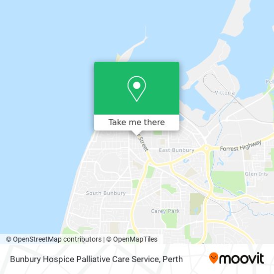 Mapa Bunbury Hospice Palliative Care Service