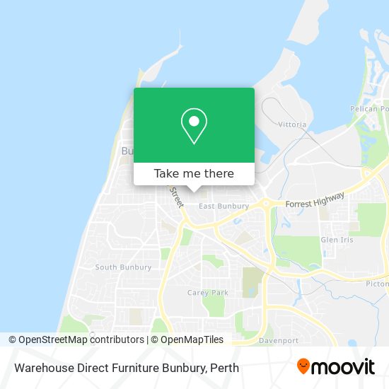 Warehouse Direct Furniture Bunbury map