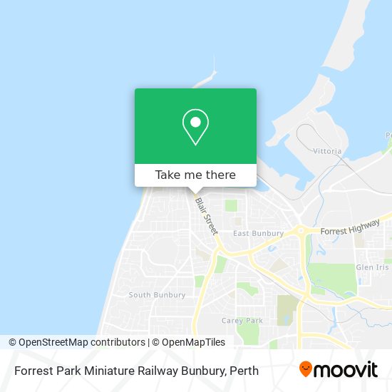Forrest Park Miniature Railway Bunbury map