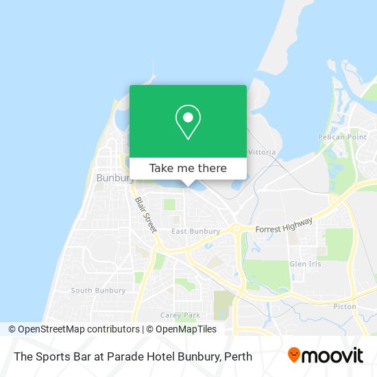 The Sports Bar at Parade Hotel Bunbury map