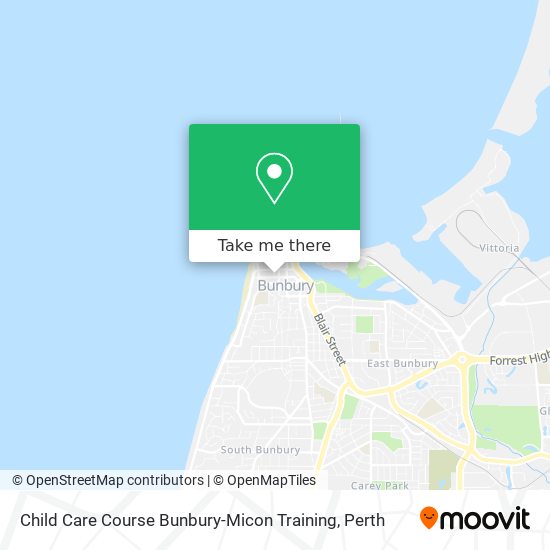 Child Care Course Bunbury-Micon Training map