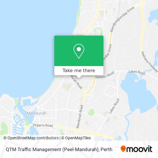 Mapa QTM Traffic Management (Peel-Mandurah)