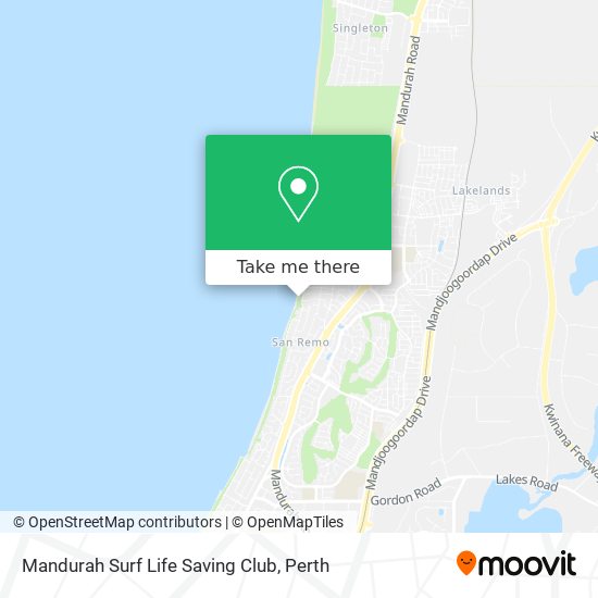 Mapa Mandurah Surf Life Saving Club