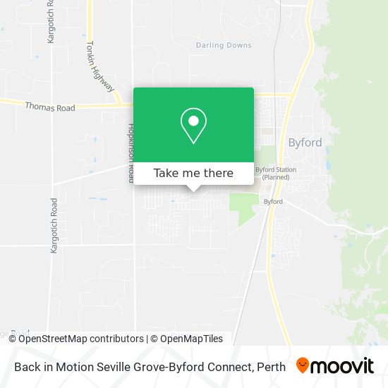 Back in Motion Seville Grove-Byford Connect map