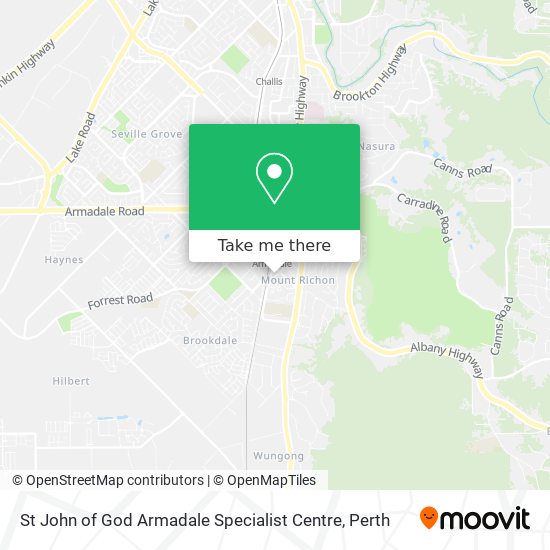 Mapa St John of God Armadale Specialist Centre