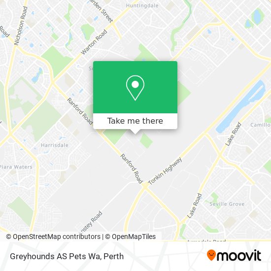 Greyhounds AS Pets Wa map