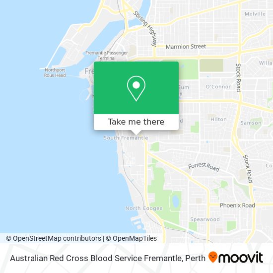 Australian Red Cross Blood Service Fremantle map