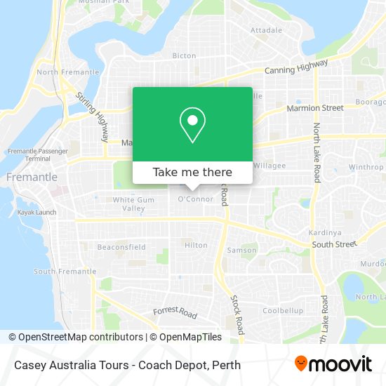 Casey Australia Tours - Coach Depot map