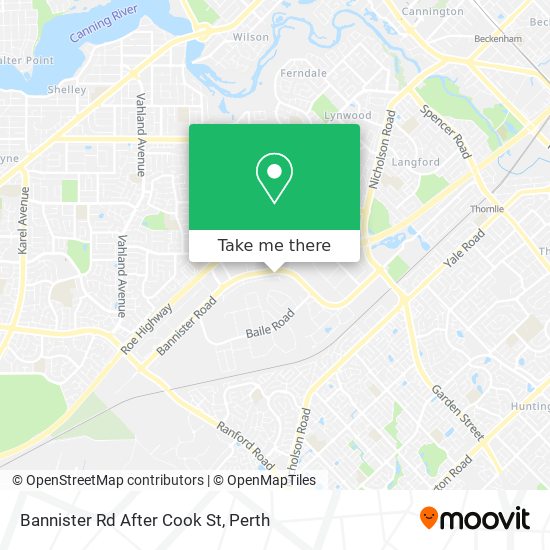 Bannister Rd After Cook St map