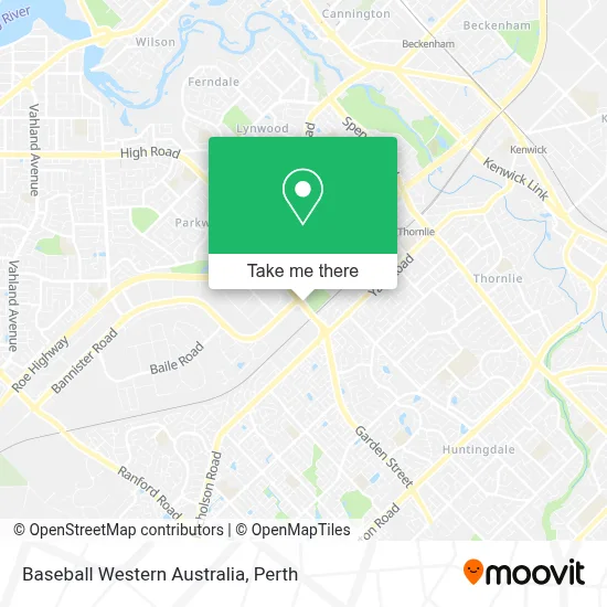Mapa Baseball Western Australia