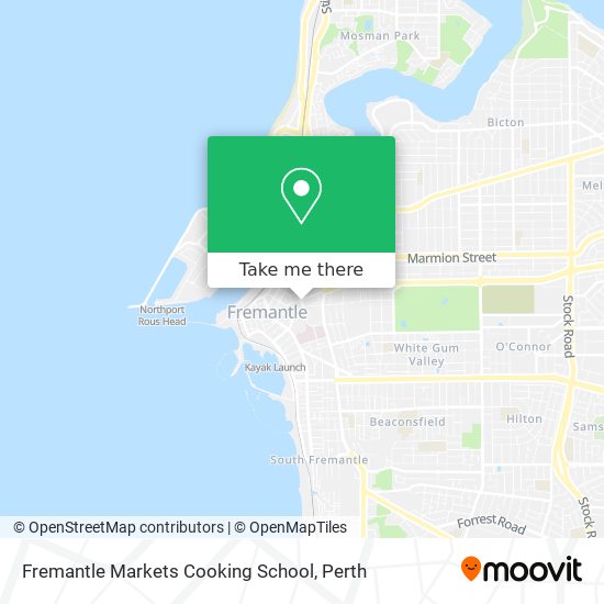 Mapa Fremantle Markets Cooking School