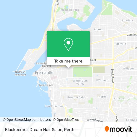 How to get to Blackberries Dream Hair Salon in Fremantle by Bus or Train?