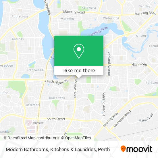 Modern Bathrooms, Kitchens & Laundries map