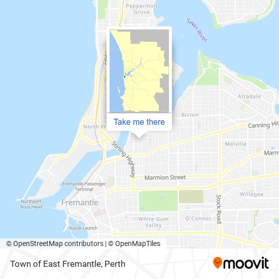 Mapa Town of East Fremantle