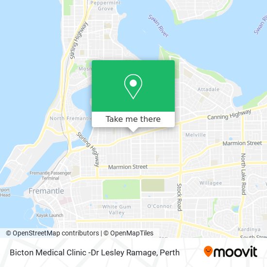 Mapa Bicton Medical Clinic -Dr Lesley Ramage