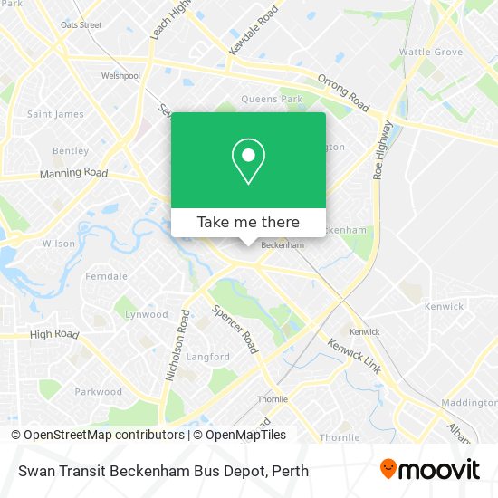 Swan Transit Beckenham Bus Depot map